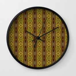 Organic Harmony: Vertical Abstract Pattern in Browns and Yellows Wall Clock