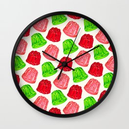 Christmas Jello Pattern Wall Clock | Christmas, Pop Art, Jello, Gelatin, Kitchen, Kitschy, Kitsch, Kellygilleran, Food, Green 