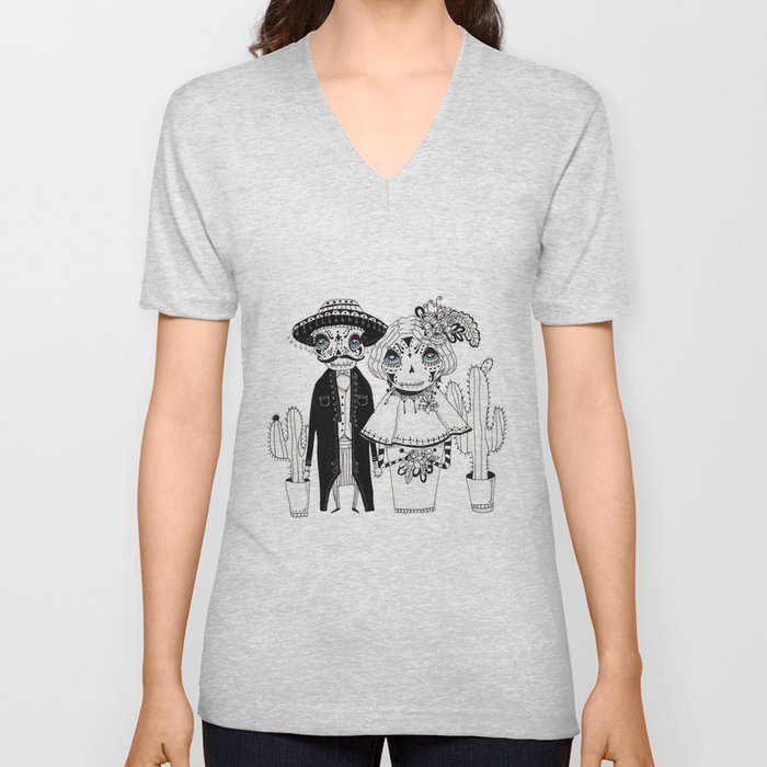 Day of the Dead V Neck T Shirt