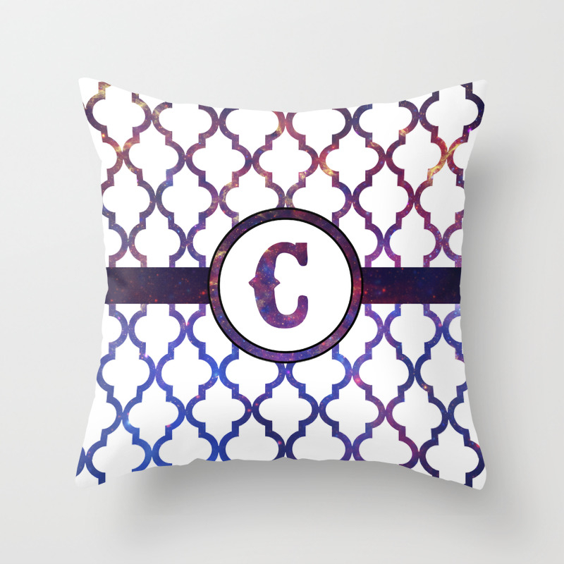 Galaxy Monogram Letter C Throw Pillow By Jsdavies Society6