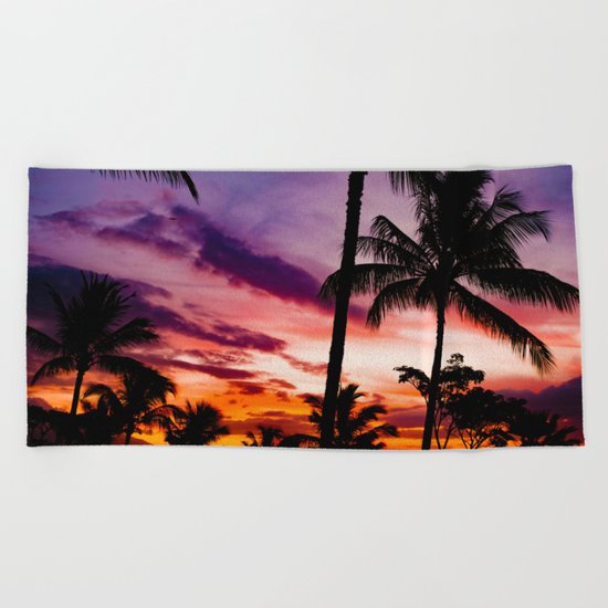 Fire In The Sky Beach Towel