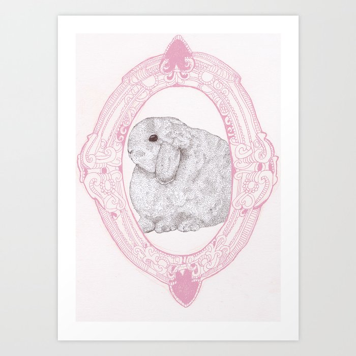 Cameo Bunny Art Print
