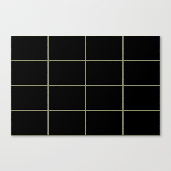 Black and Green Thin Check Pattern Pairs DE 2022 Trending Color Desert Sage DET505 Canvas Print