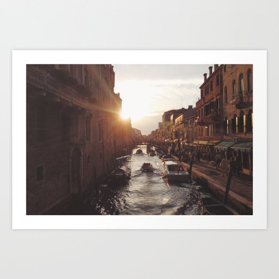 BOAT - STREETS - RIVER - TOWN - LIFE - CULTURE - PHOTOGRAPHY Art Print