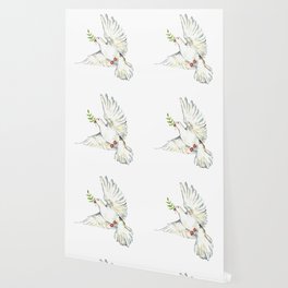 Dove bird Peace Painting Wall Poster Watercolor Wallpaper