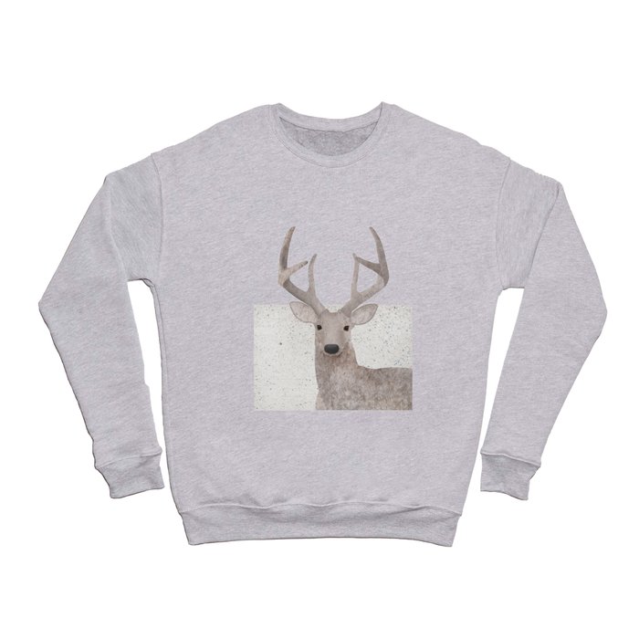 Stone Textured Deer Crewneck Sweatshirt