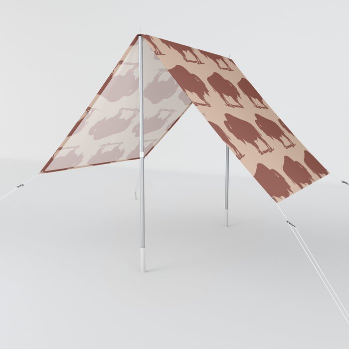 Buffalo Bison Pattern Brown and Beige Sun Shade