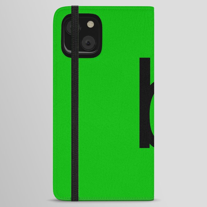 LETTER b (BLACK-GREEN) iPhone Wallet Case