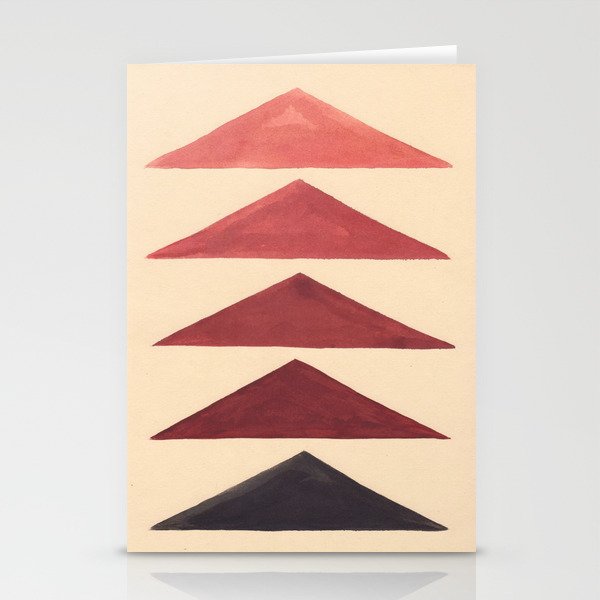 Brown Geometric Triangle Pattern With Black Accent Stationery Cards