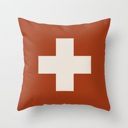 Scandi Style Red Cross Throw Pillow
