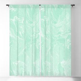 Mint Green Pastel Liquid Swirl Marble Minimalist Spring Summer Blackout Curtain