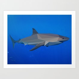 Low Poly Shark Art Print
