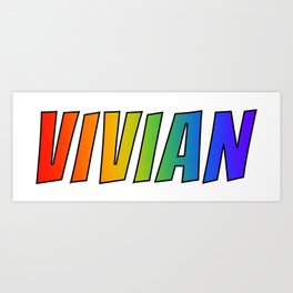 "VIVIAN" First Name Rainbow Spectrum Gradient Colors Pattern Art Print