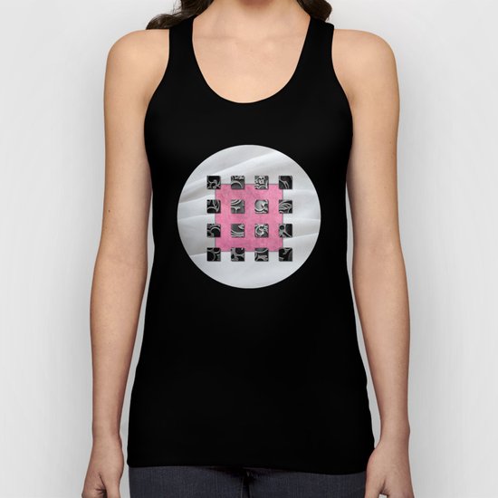 SQUARE AMBIENCE - White Satin Unisex Tank Top
