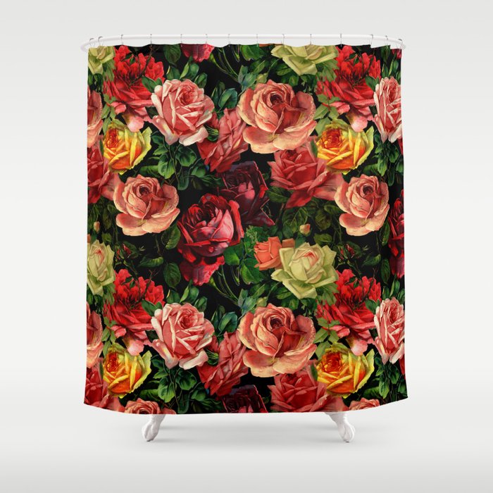 Vintage & Shabby chic - floral roses flowers rose Shower Curtain