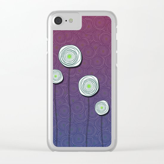 Abstract Flower Design Clear iPhone Case