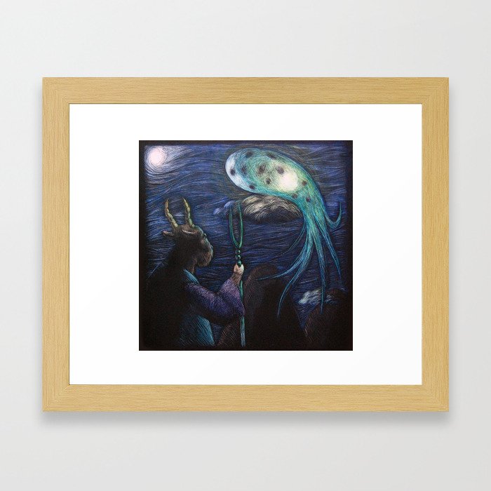 Flying Squid Framed Art Print