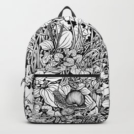 Floral summer pattern with a snail Backpack