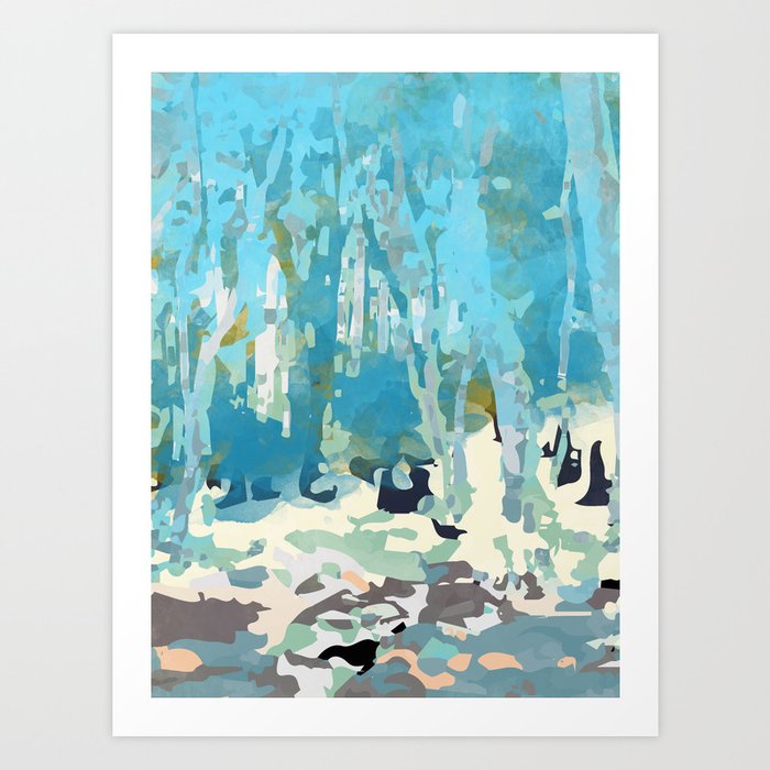abstract forest in pastels Art Print