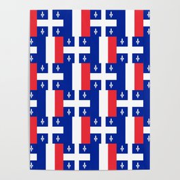 Mix of flag : France and Quebec Poster