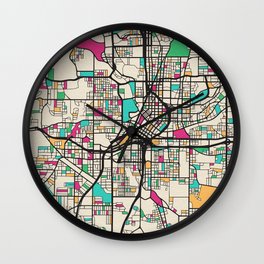 Colorful City Maps: Atlanta, Georgia Wall Clock