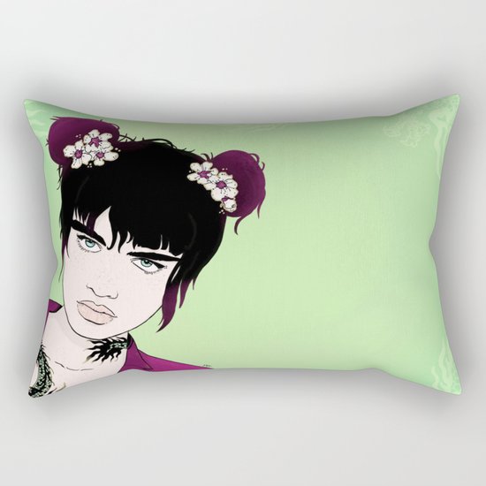 Badass Dragon Lady Rectangular Pillow