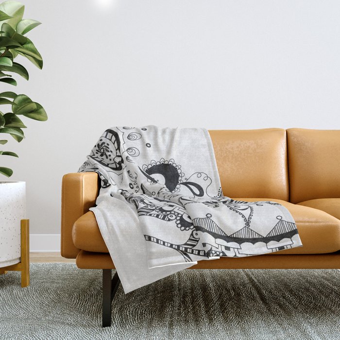 Black and white boho blanket sales