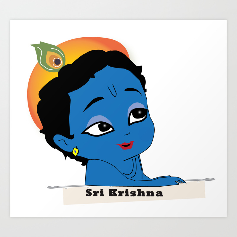 Child Krishna Art Print by Roy Creative Design | Society6
