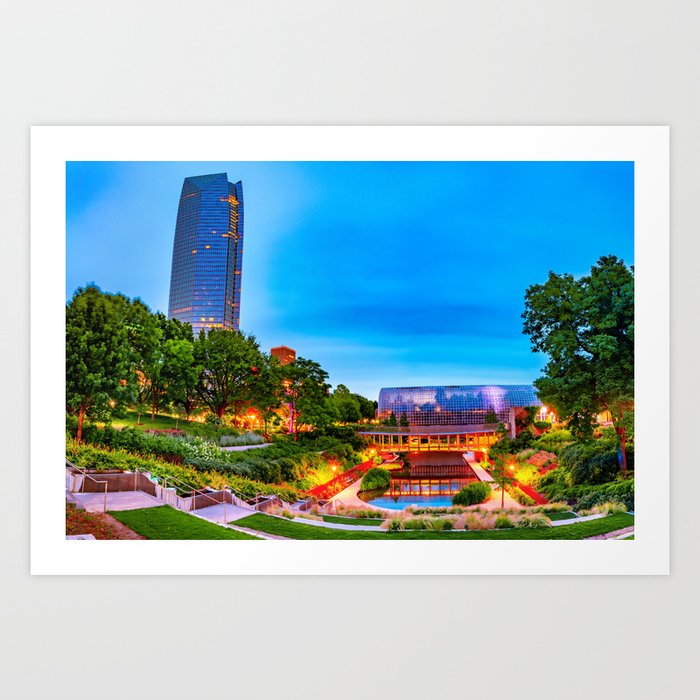 Oklahoma City Myriad Botanical Gardens and Skyline Art Print