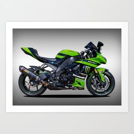 Kawasaki Motorbike Art Print