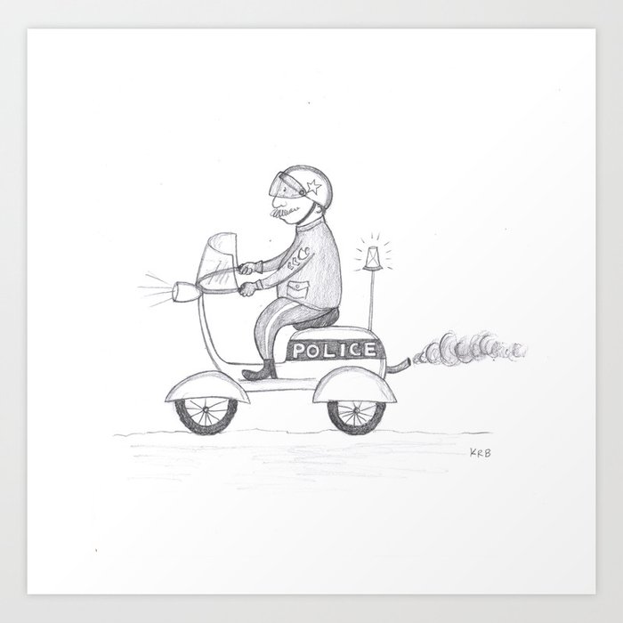 Scooter Police Art Print