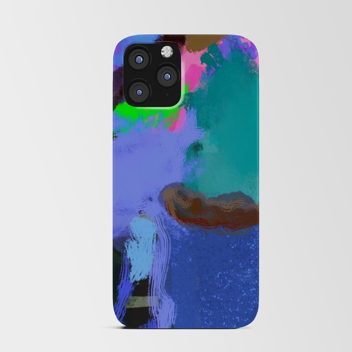 Muted Abstract Modern Clouds Blue iPhone Card Case