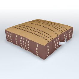 Spotted Stripes, Mustard and Terracotta Outdoor Floor Cushion