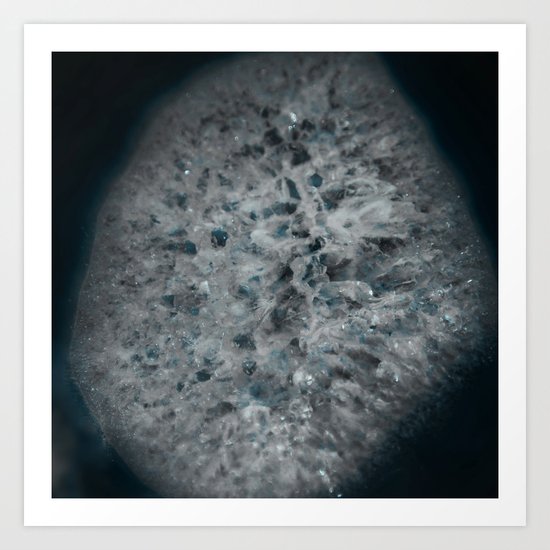 Blue and white agate Art Print
