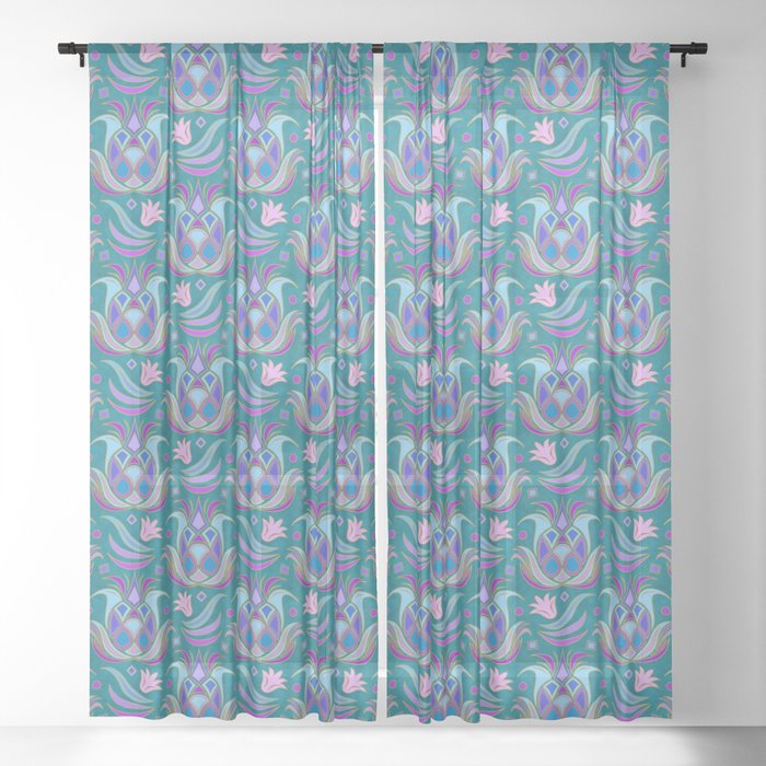 Luxe Pineapple // Peacock Feather Sheer Curtain