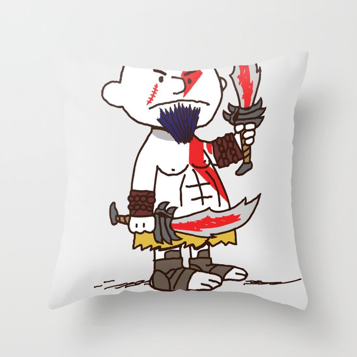 Kratos Brown Throw Pillow