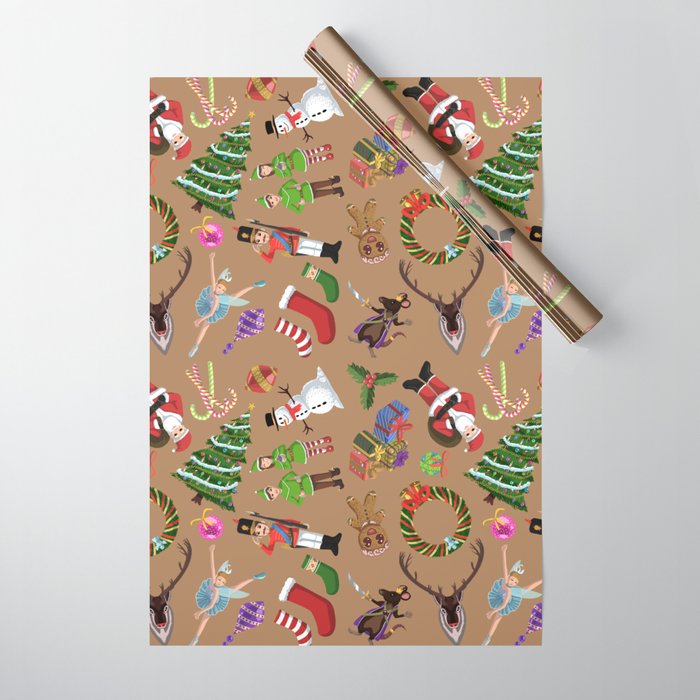 Patterned brown outlet wrapping paper