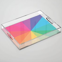 Minimal Simple Colourful Rainbow Circle Design Acrylic Tray