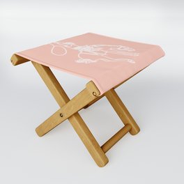 Neon Cowboy Rodeo in White Folding Stool