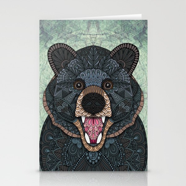 Ornate Black Bear Stationery Cards