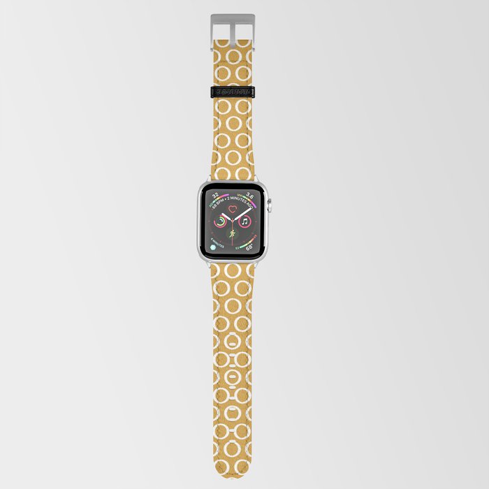 Inky Dots Minimalist Pattern in Dark Mustard Gold Apple Watch Band