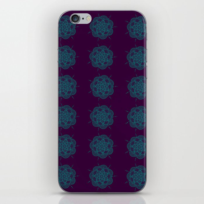 Turquoise Flowers iPhone Skin