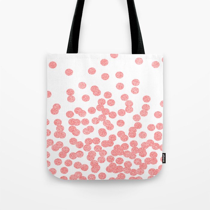 Scattered Glitter Dots in grapefruit blush pink girly cute colors for trendy cell phone case Tote Bag