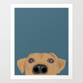 Curious Dog Snout Art Print