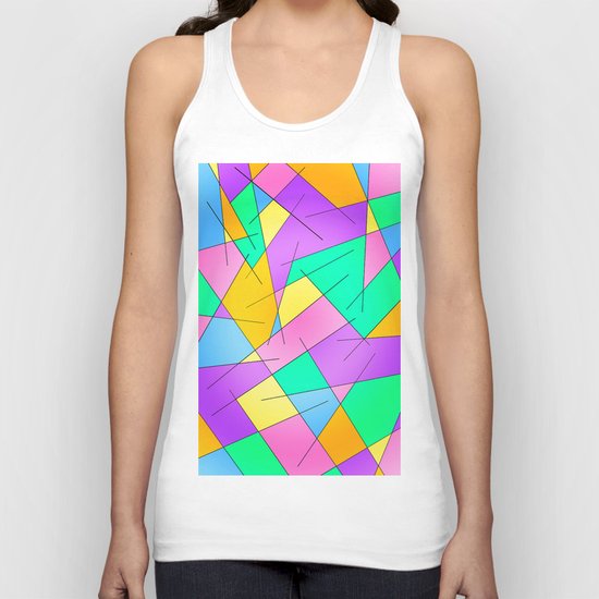 ABSTRACT LINES #1 (Multicolored Vivid) Unisex Tank Top