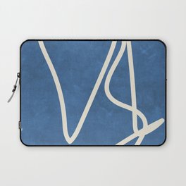 Sophisticated Lines on Blue Laptop Sleeve
