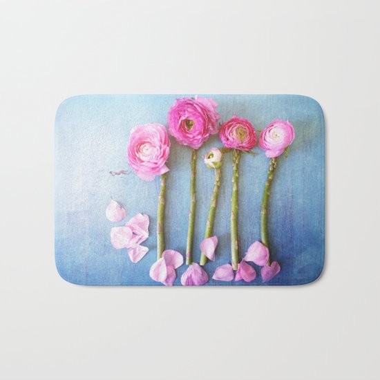 Wild Flowers and Spring Asparagus Bath Mat