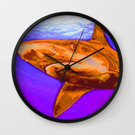 Painted Shark, Orange Wall Clock
