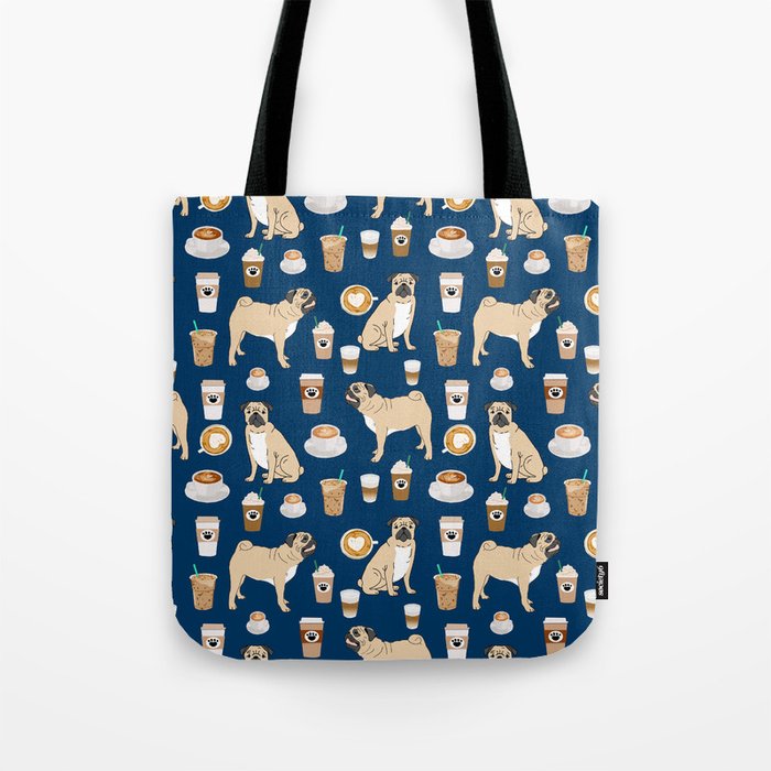 Pug coffee pupuccino dog breed cute pugs pure breed lovers gifts Tote Bag