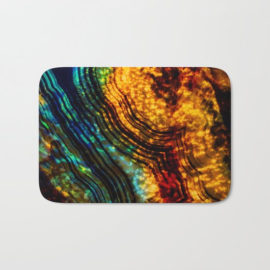 blue orange crystal Bath Mat
